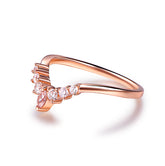 Round and Marquise Diamond Tiara Wedding Ring 14K Rose Gold