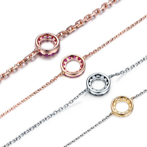 Ruby Sapphire Circle Bracelet 18k Gold