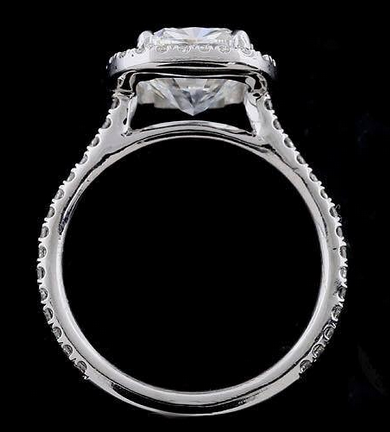 Reserved for Samantha, 1st payment,  Two side Diamond halo Semi Mount Cathedral Ring 14K White Gold for Pear