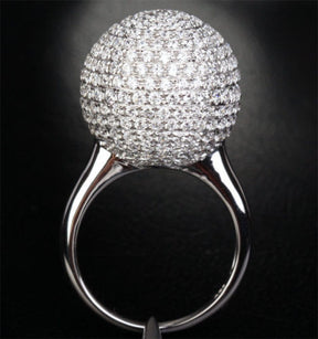 Unique Ball Pave 3.82CT Diamonds Fashion Engagement Ring 14K White Gold, 8.96g! - Lord of Gem Rings - 2