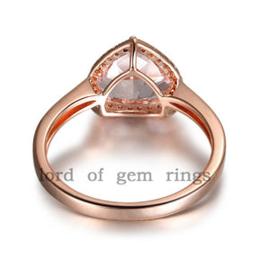 Reserved for nbmelese, Custom Trillion Morganite Engagement Semi Mount Ring 10K Rose Gold - Lord of Gem Rings - 2