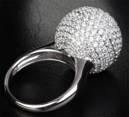 Unique Ball Pave 3.82CT Diamonds Fashion Engagement Ring 14K White Gold, 8.96g! - Lord of Gem Rings - 5