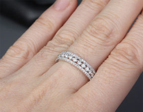 Diamond Wedding Band Eternity Anniversary Ring 14k White Gold - Lord of Gem Rings - 6