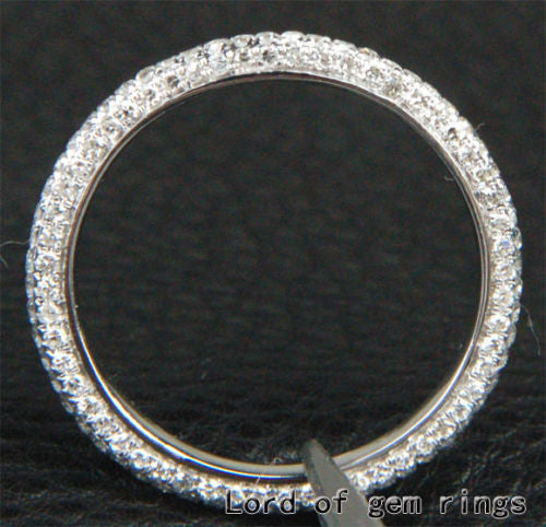 Pave Diamond Wedding Band Eternity Anniversary Ring 14K White Gold -VS/H Diamonds - Lord of Gem Rings - 3