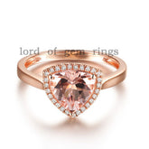Reserved for nbmelese, Custom Trillion Morganite Engagement Semi Mount Ring 10K Rose Gold - Lord of Gem Rings - 1