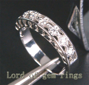 Unique .15ct SI Diamonds Wedding Band Engagement Ring in 14K White Gold, 4.04g - Lord of Gem Rings - 2