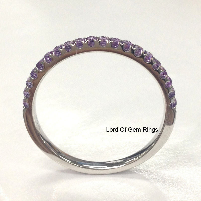Reserved for curtiswann Amethyst Half Eternity Anniversary Ring 18K White Gold - Lord of Gem Rings - 3