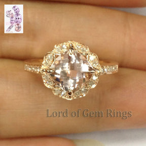 Reserved for neochaos87 Cushion London Blue Topaz Engagement diamond 3-Ring Bradal Set - Lord of Gem Rings - 2