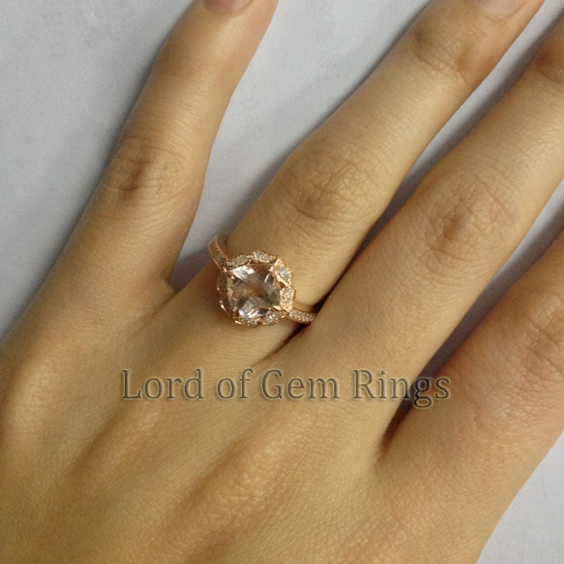 Reserved for neochaos87 Cushion London Blue Topaz Engagement diamond 3-Ring Bradal Set - Lord of Gem Rings - 5