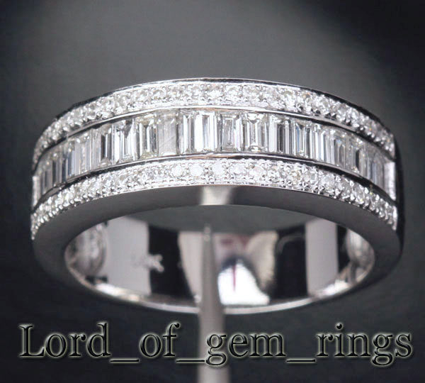 Reserved forda1948mi, Custom Made Baguette & Round Diamond Wedding Ring - Lord of Gem Rings - 2