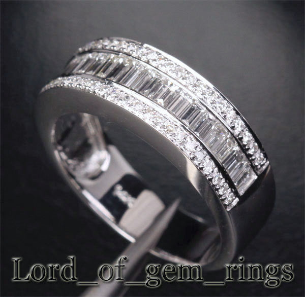 Reserved forda1948mi, Custom Made Baguette & Round Diamond Wedding Ring - Lord of Gem Rings - 3