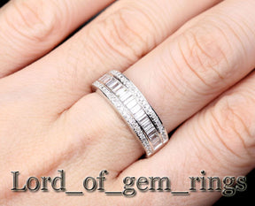 Reserved forda1948mi, Custom Made Baguette & Round Diamond Wedding Ring - Lord of Gem Rings - 4