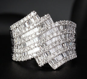 VS Baguette/Round 2.25ctw Diamonds 14K White/Yellow/Rose Gold Channel Set Wedding Band Anniversary Ring - Lord of Gem Rings - 1