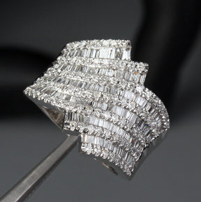 VS Baguette/Round 2.25ctw Diamonds 14K White/Yellow/Rose Gold Channel Set Wedding Band Anniversary Ring - Lord of Gem Rings - 2