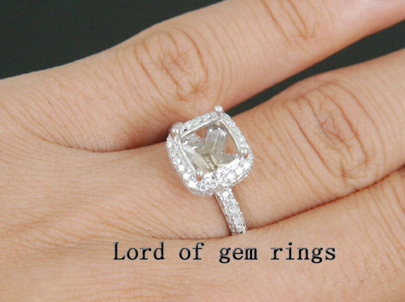 Reserved for Jody, Custom Diamond Semi Mount Ring for 10.3mm Round - Lord of Gem Rings - 5