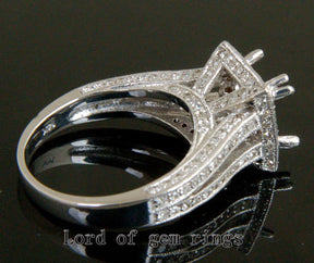 Reserved for Ken, 2nd payment  Diamond Princess Semi mount Ring 14K White Gold Setting - Lord of Gem Rings - 4