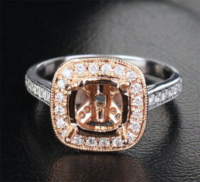 Reserved for caseyg0611, Custom 14K two tone gold Forever Brilliant Moissanite Ring - Lord of Gem Rings - 1