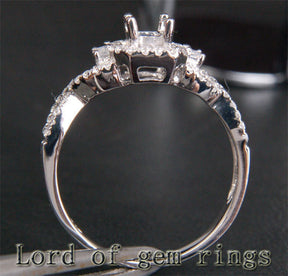 Emerald Cut 4x6mm 14K White/Yellow/Rose Gold .38ct Diamonds Wedding Semi Mount Ring Setting - Lord of Gem Rings - 2