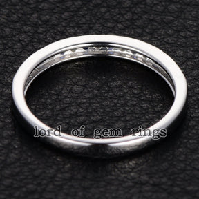 Reserved for Becky Custom Moissanite Sapphire Wedding Ring 14K White Gold - Lord of Gem Rings - 5