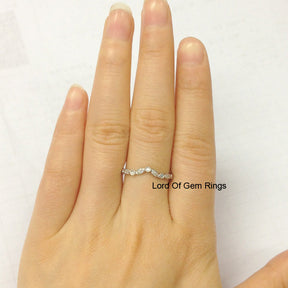 Wedding Matching Band Round Cut Diamond Stackable 14K White Gold Full Eternity Ring,Anniversary Ring,Art Deco Antique - Lord of Gem Rings - 5