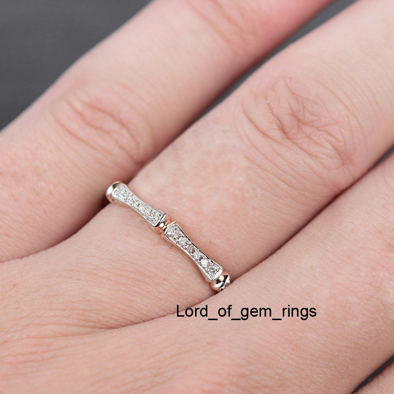 Reserved for Jolivet Custom  Pave Diamond Wedding Band Anniversary Ring 18K Rose Gold - Lord of Gem Rings - 2
