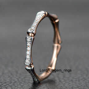 Reserved for Jolivet Custom  Pave Diamond Wedding Band Anniversary Ring 18K Rose Gold - Lord of Gem Rings - 4