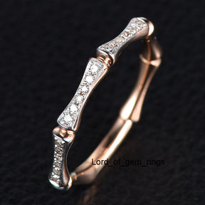 Reserved for Jolivet Custom  Pave Diamond Wedding Band Anniversary Ring 18K Rose Gold - Lord of Gem Rings - 1