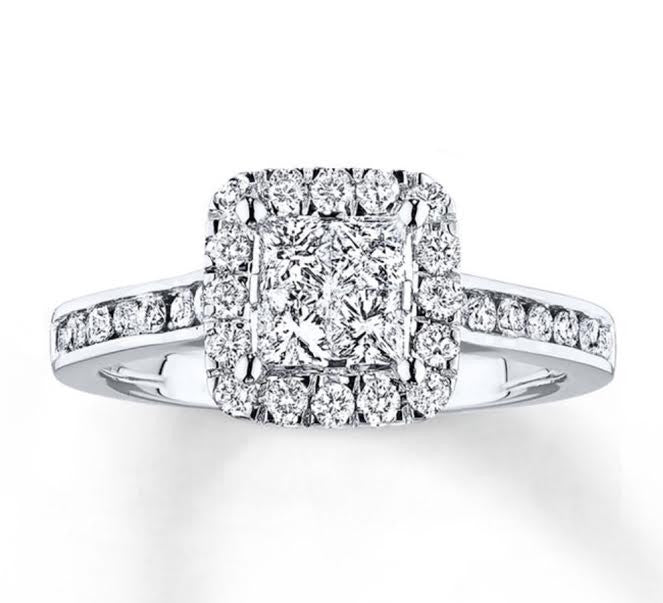 Reserved for KND Diamond Semi Mount Ring 14K White Gold  Princess