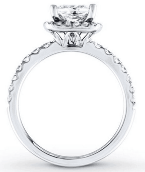 Reserved for Kendra Diamond Semi Mount Ring 14K White Gold  Princess
