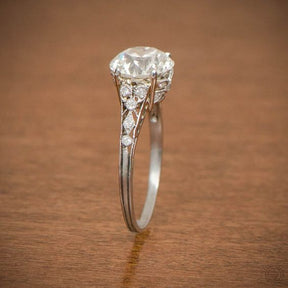 Reserved for Kyla- Forever One Colorless Moissanite Ring VS Diamonds, 14k White Gold, 9mm Round