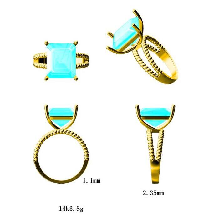 Reserved for Kyla Emerald Cut Morganite Engagement Ring 14K Rose Gold 10x12mm