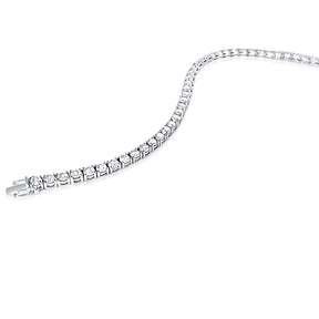 3-10ct Princess Moissanite Tennis Bracelet 14K White Gold, 7"