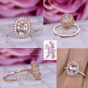 Reserved for AAA Oval Morganite Engagement Ring Accent diamonds 14K White Gold Milgrain Under Gallery 8x10mm