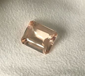 Reserved for ponbixda  Emerald Cut Morganite Engagement Ring 14K Rose Gold 10x12mm