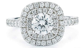 Reserved for Princess, Custom Diamond Semi Mount Ring 14K White Gold Cushion
