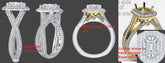 Reserved for rachael Cusotm Diamond Semi Mount Ring Milgrian Split Shank 14K White Gold
