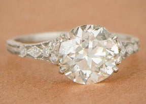 Reserved for Tara Custom Diamond Semi Mount Ring for Round 14K White Gold