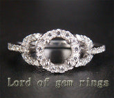 Reserved for morganshowhorse88, Diamond Engagment Semi Mount Ring 14K white Gold Setting Round - Lord of Gem Rings - 1