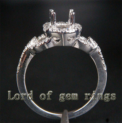 Reserved for morganshowhorse88, Diamond Engagment Semi Mount Ring 14K white Gold Setting Round - Lord of Gem Rings - 2