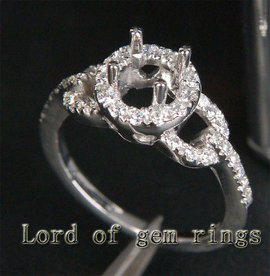 Reserved for morganshowhorse88, Diamond Engagment Semi Mount Ring 14K white Gold Setting Round - Lord of Gem Rings - 3