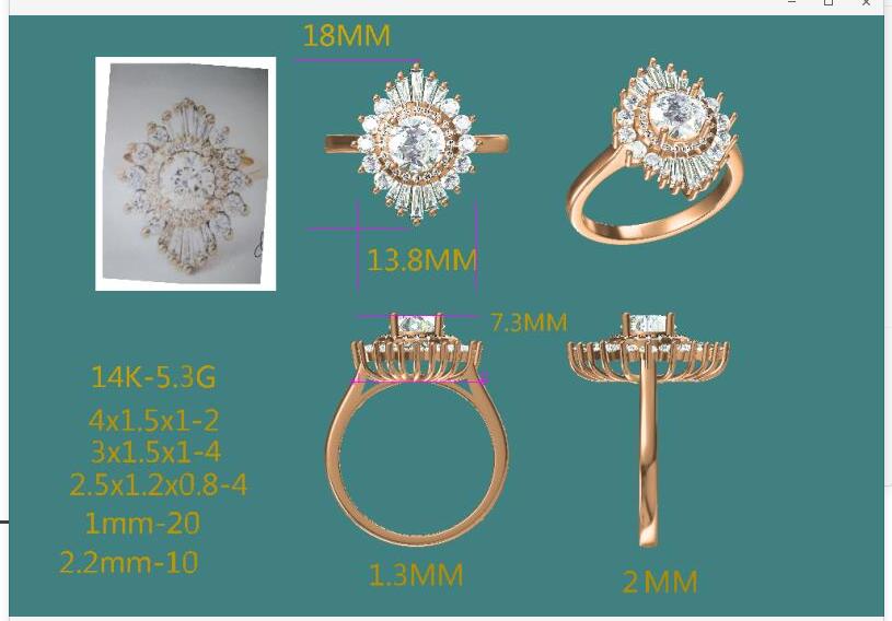 Reserved for AAA  Baguette/Round Diamond Double Halo Semi Mount 14K Rose Gold Round 6.5mm