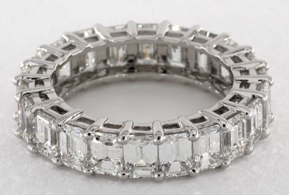 Reserved for wynette Semi Mount Wedding Ring Full Eternity 14K White Gold